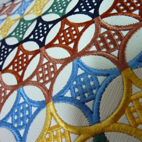 Tory Burch Robinson New Ivory  Embroidered Small Tote Bag/Satchel/Crossbody Bag - Picture 11 of 13